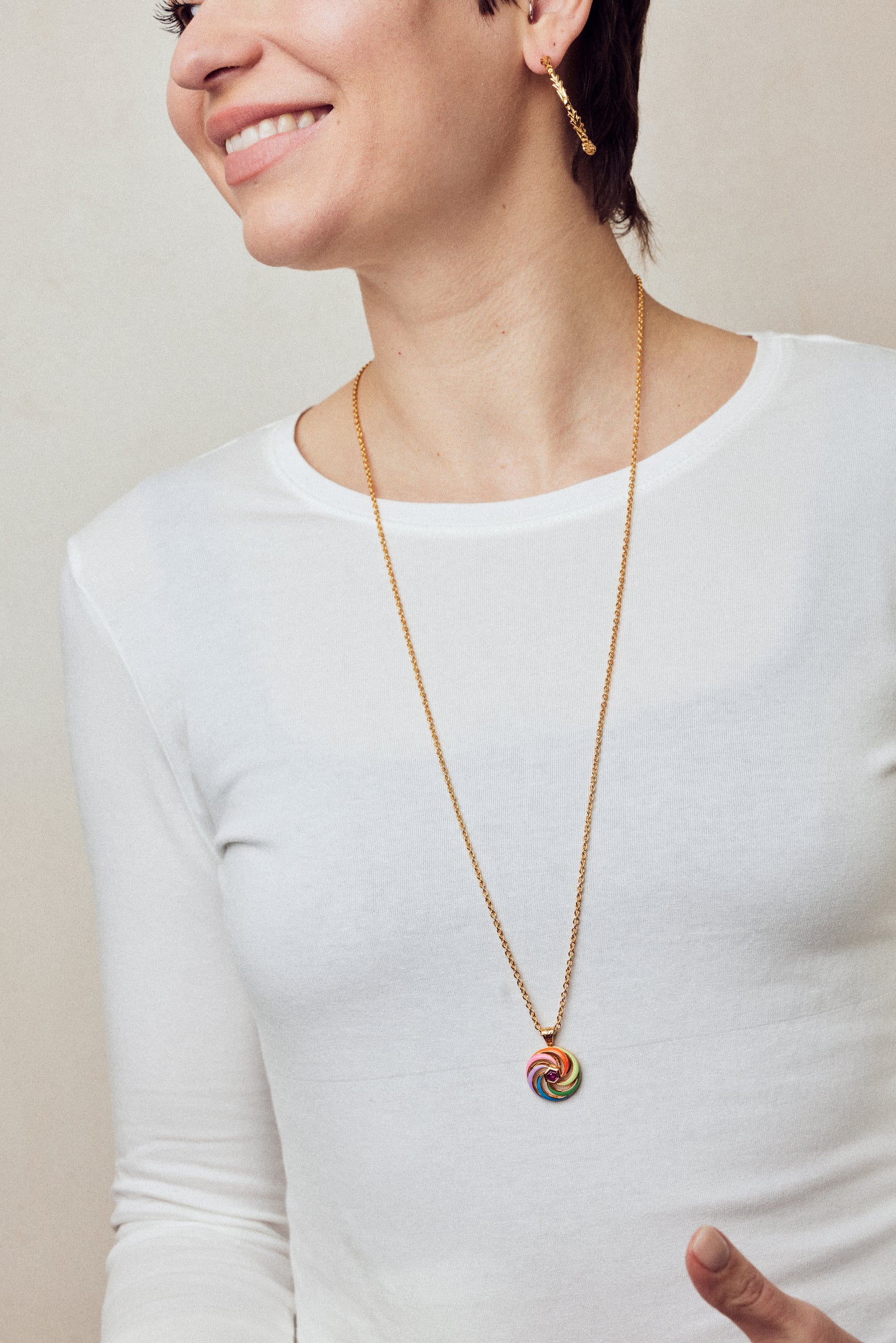Catherine Spinning Enamel Necklace