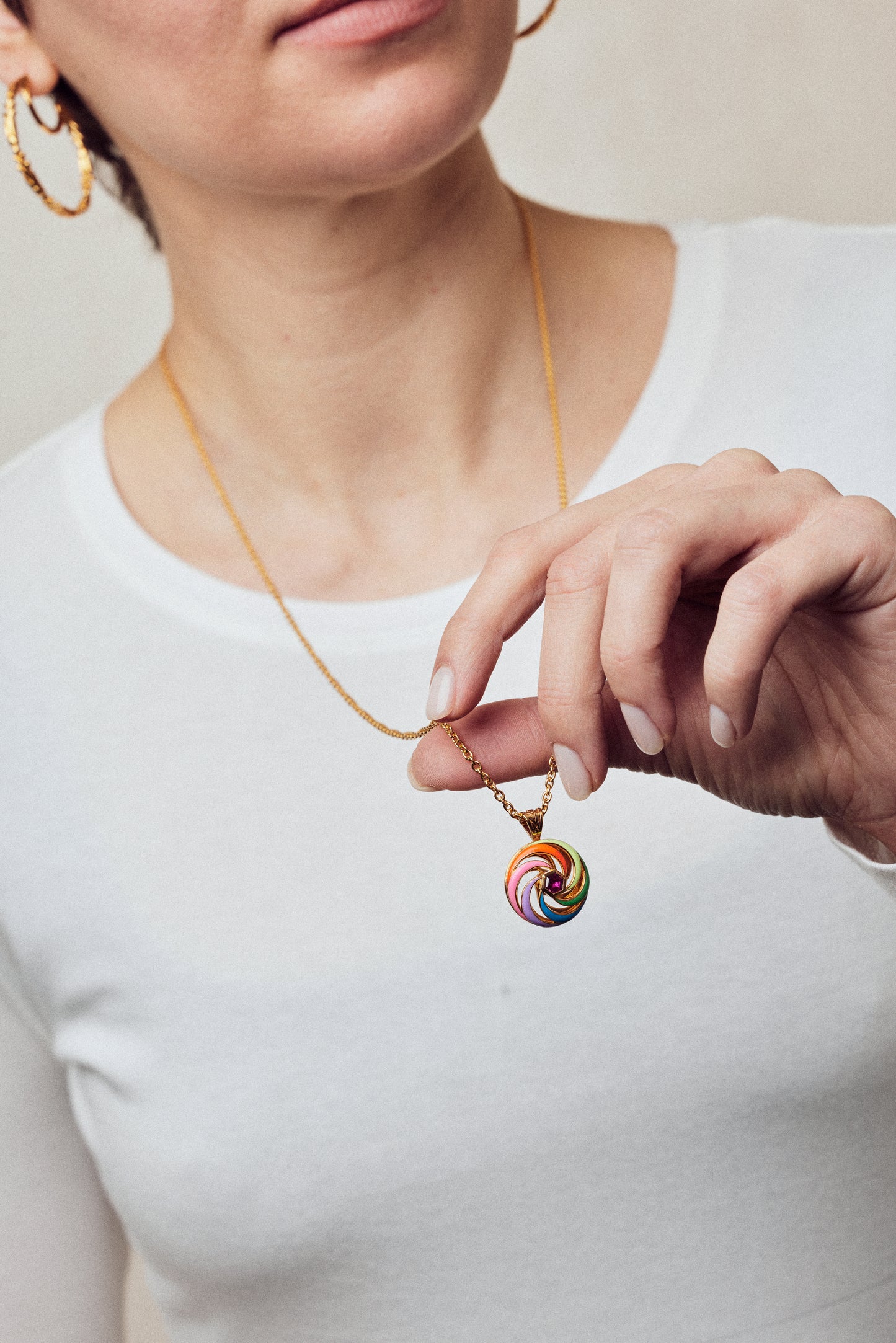 Catherine Spinning Enamel Necklace