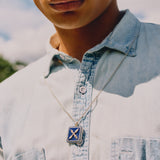 Introvert Crest Necklace Sapphire and Lapis