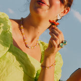 'Spud' Beaded Friendship Bracelet - Pink and Silver