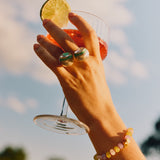 'Spud' Beaded Friendship Bracelet - Pink and Gold