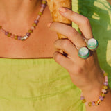 'Friend' Googly Eye Ring Chrysoprase
