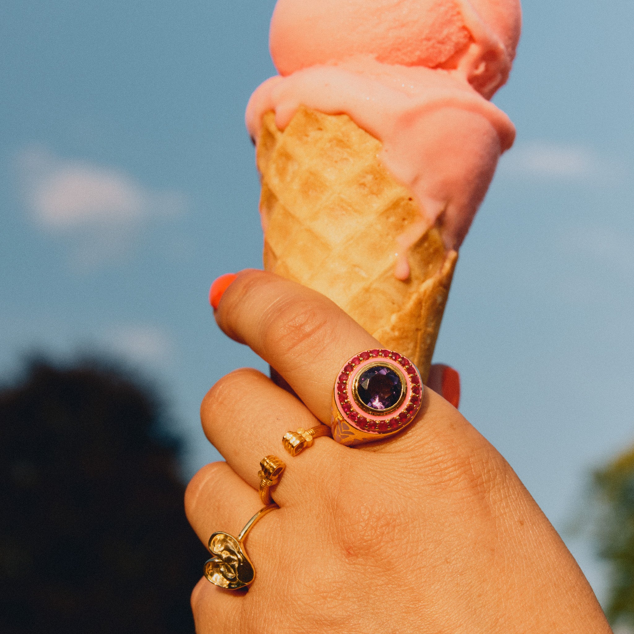 Firework Statement Ring - Pink