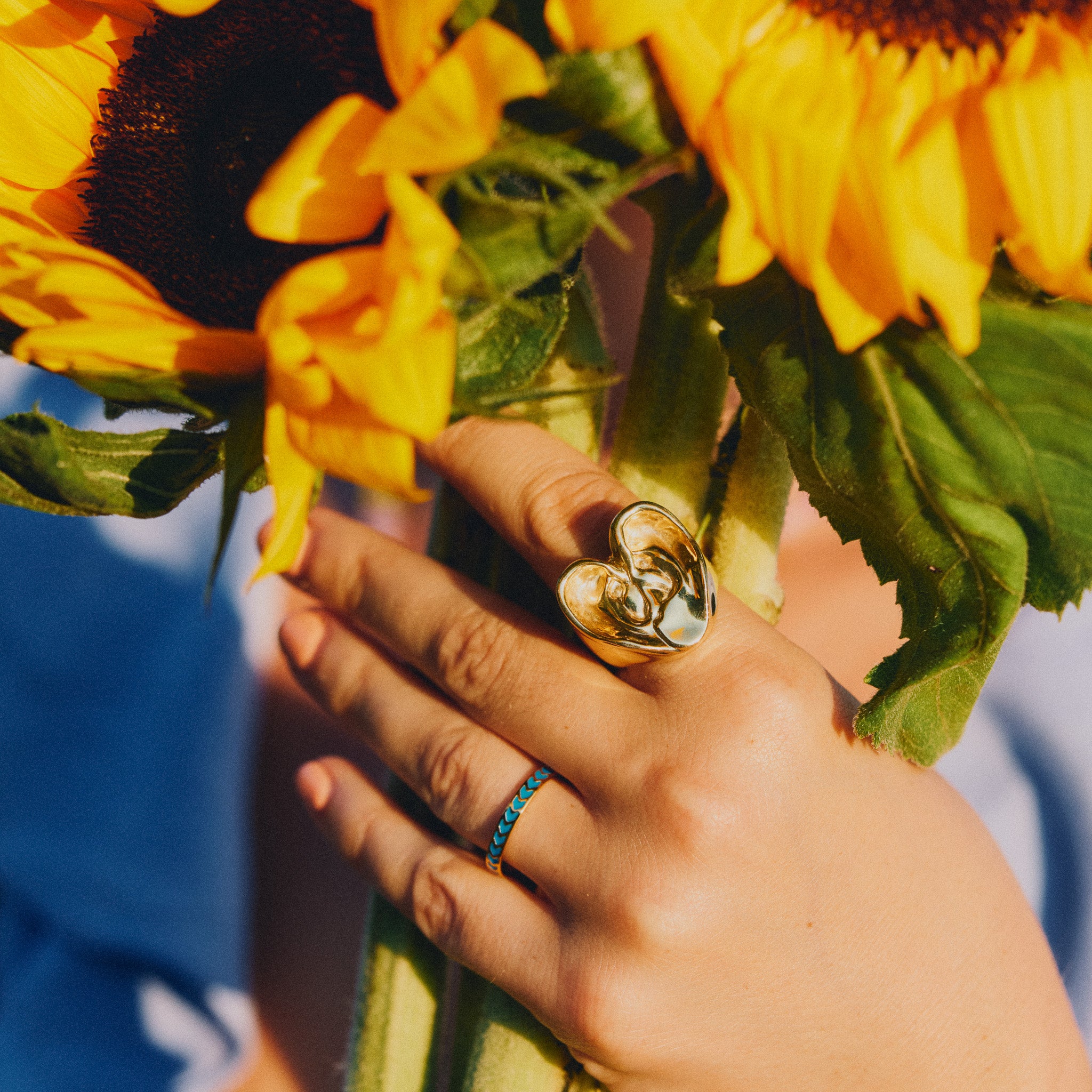 Spark Enamel Ring Blue