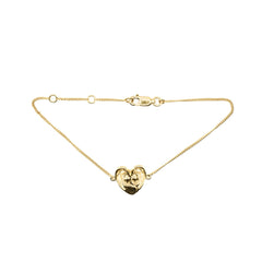 Gold chain bracelet with heart motif 