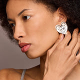 'A Good Listener' Large Heart Earrings