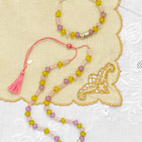 'Spud' Beaded Friendship Bracelet - Pink and Silver