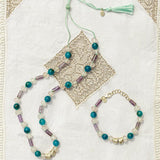 'Spud' Beaded Friendship Bracelet - Blue and Silver