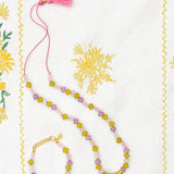 'Spud' Beaded Friendship Necklace - Pink and Gold