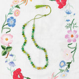 'Spud' Beaded Friendship Necklace - Green and Gold