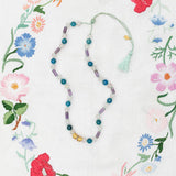 'Spud' Beaded Friendship Necklace - Blue and Gold