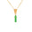image of rocket enamel necklace in green close up view on white background