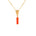 image of rocket enamel necklace in orange close up of pendant on white background