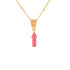 image of rocket enamel necklace in pink close up on white background