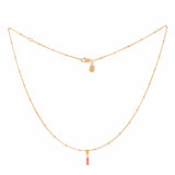 image of rocket enamel necklace showing full length ball chain