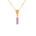 image of rocket enamel necklace in purple close up on white background