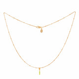 image of rocket enamel necklace showing full length chain and pendant on white background