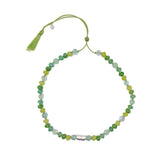 'Spud' Beaded Friendship Necklace - Green and Silver