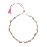 'Spud' Beaded Friendship Necklace - Pink and Silver