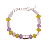 'Spud' Beaded Friendship Bracelet - Pink and Silver