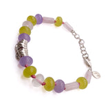 'Spud' Beaded Friendship Bracelet - Pink and Silver