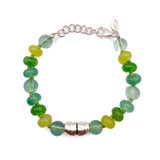 'Spud' Beaded Friendship Bracelet - Green and Silver