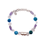 'Spud' Beaded Friendship Bracelet - Blue and Silver