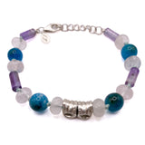 'Spud' Beaded Friendship Bracelet - Blue and Silver