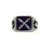 Introvert stone signet ring in lapis sterling silver