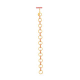image of spark gold chain bracelet in orange and gold lying in straight line on white background