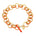image of spark gold chain bracelet in orange and gold shown in full circle flat on a white background