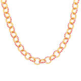 Spark Gold Chain Necklace Pink