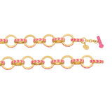 Spark Gold Chain Necklace Pink