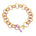 image of spark gold chain bracelet in purple and gold lying in full circle flat on a white background