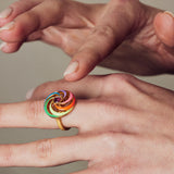 image of spinning ring on hands still frame showing disk being spun
