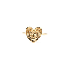 'A Good Listener' Small Gold Heart Ring