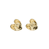 'A Good Listener' Small Gold Heart Earrings