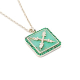 Introvert Crest Necklace Emerald