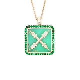 Introvert Crest Necklace Emerald