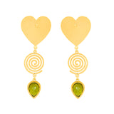 image of large firework heart earrings flat back-facing on white background