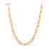 image of Firework Gold Chain Necklace with multi-coloured enamel full length chain on white background