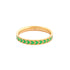 image of spark enamel ring in green and gold on white background