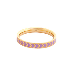 image of spark enamel ring in purple and gold on white background