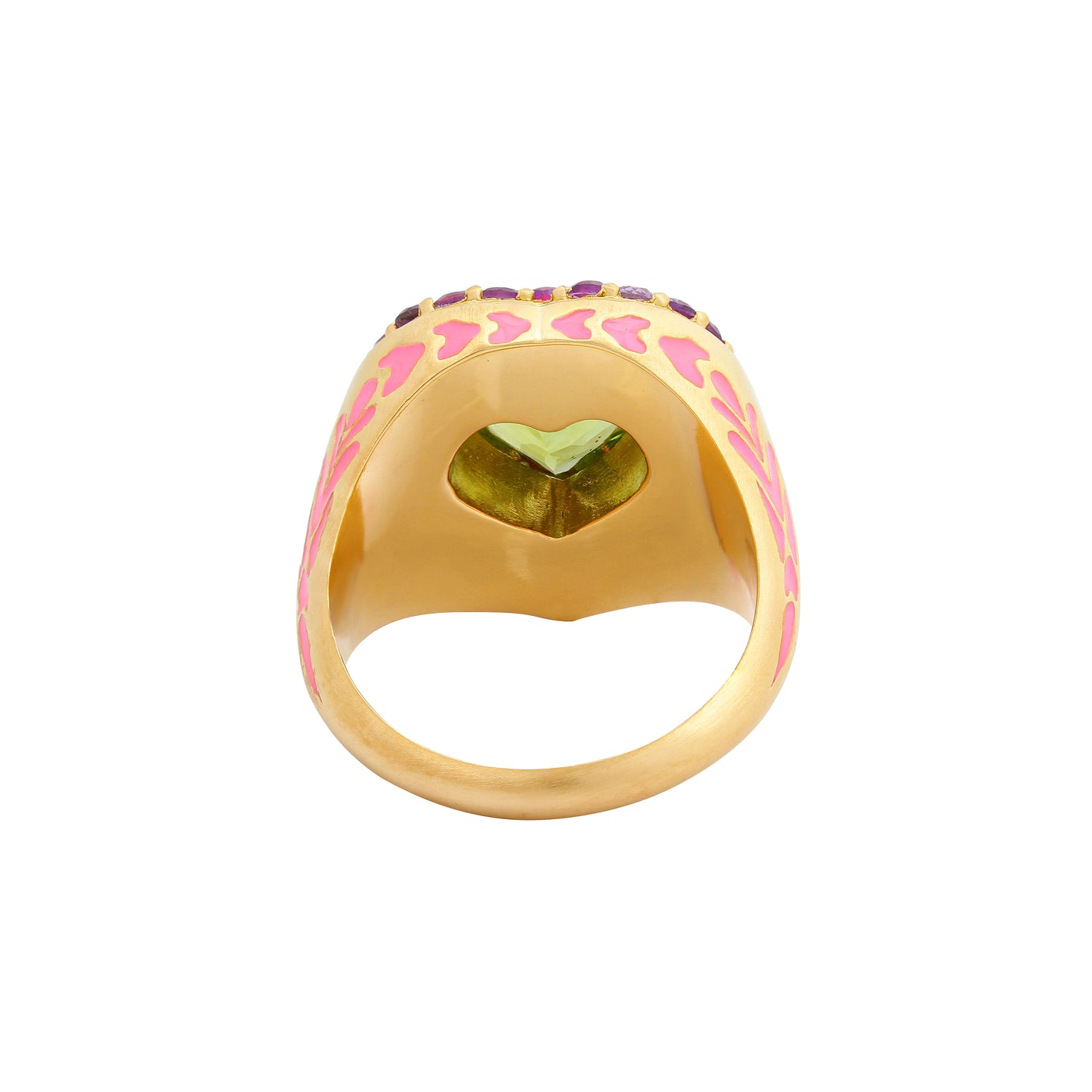 Image of firework heart ring, back facing, on white background