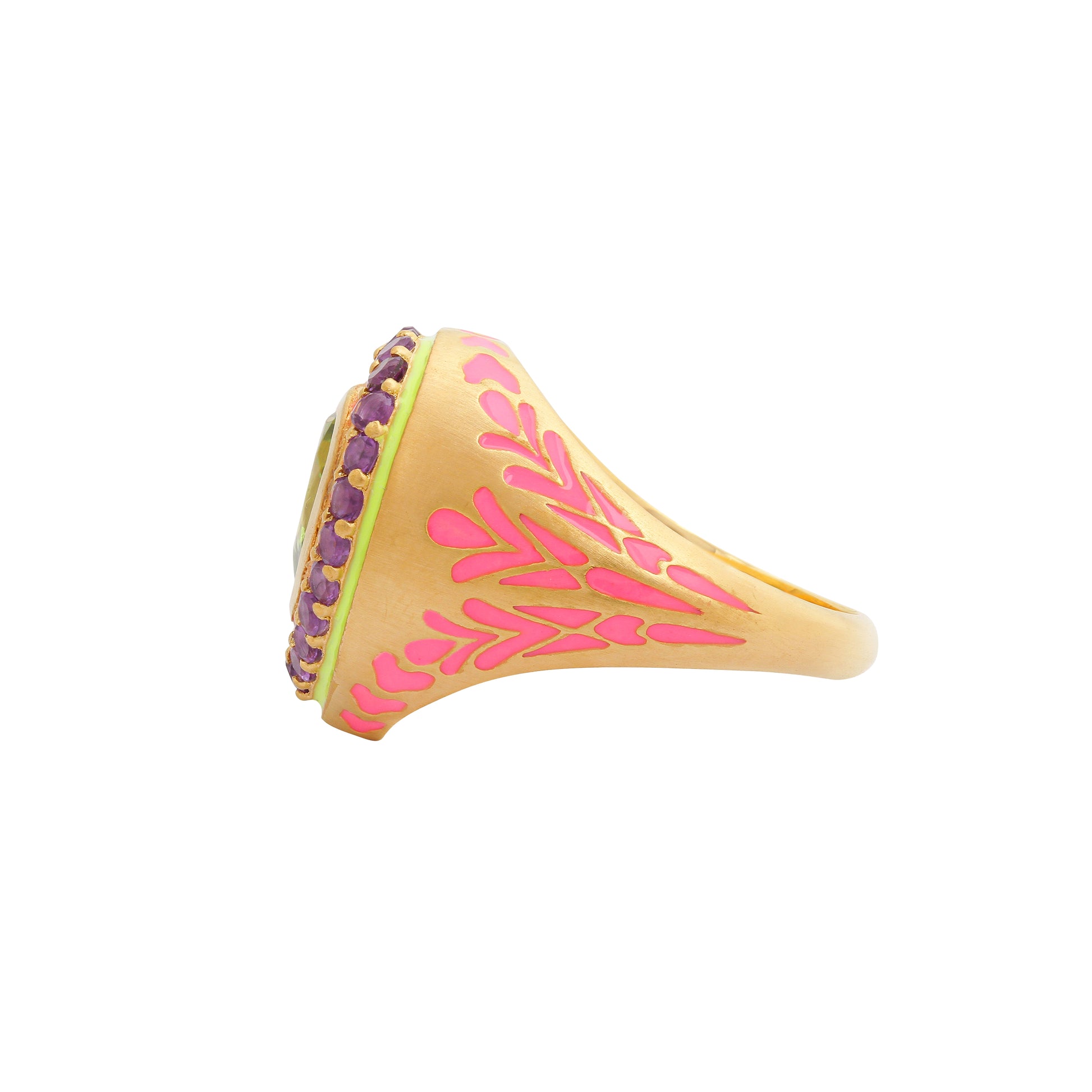 image of firework heart ring, side facing on white background