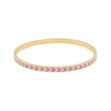image of spark enamel bangle in purple and gold on white background