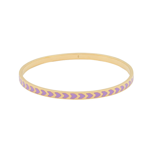 image of spark enamel bangle in purple and gold on white background