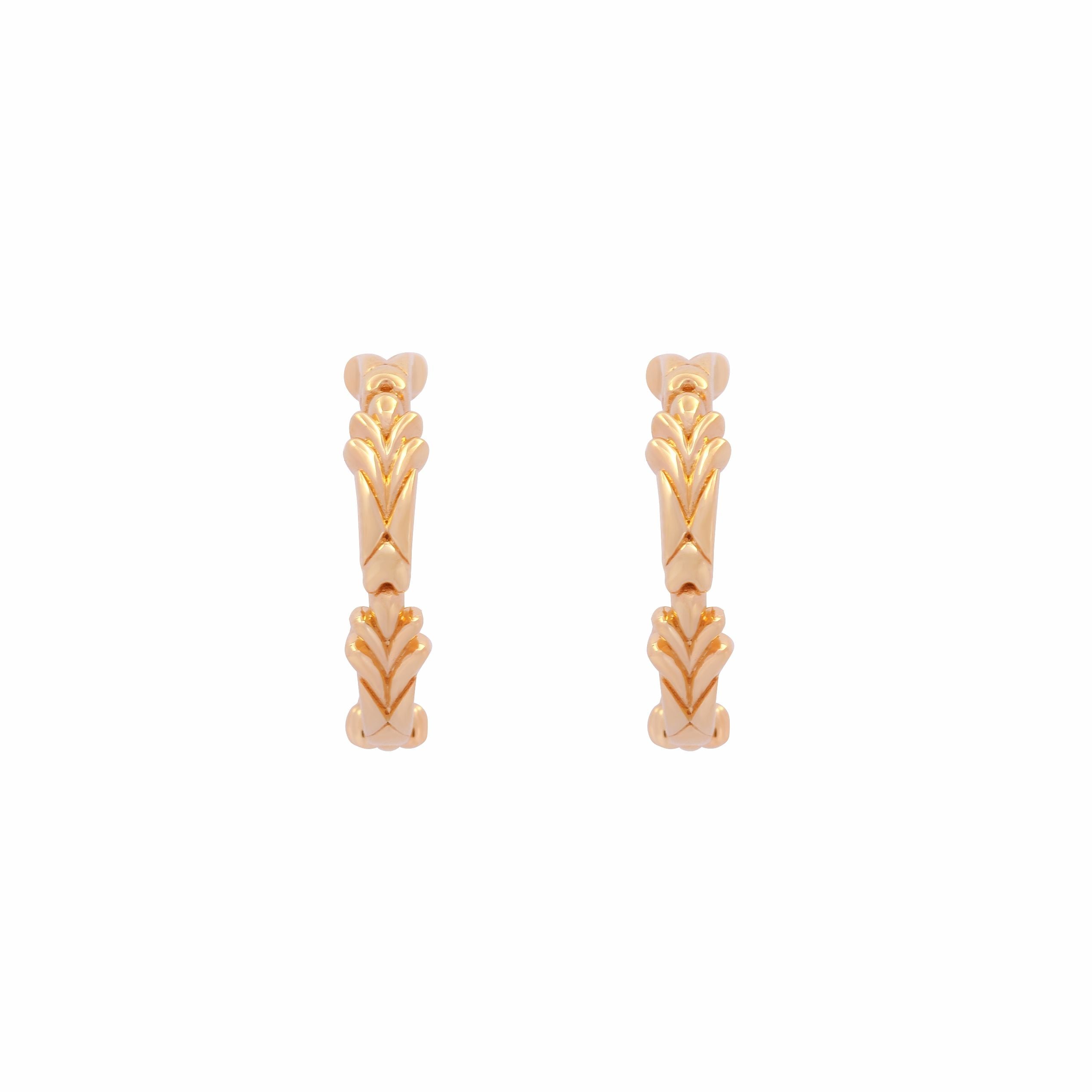 image of medium firework gold hoop earrings front facing on white background