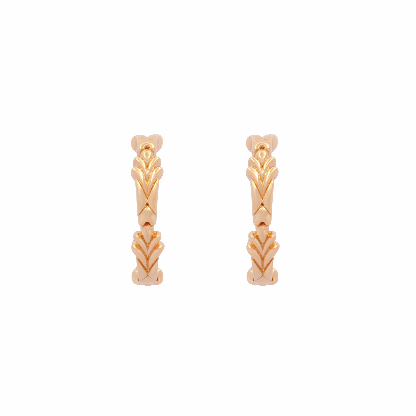 image of medium firework gold hoop earrings front facing on white background