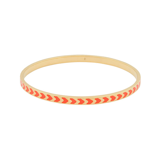 image of spark enamel bangle in orange on a white background